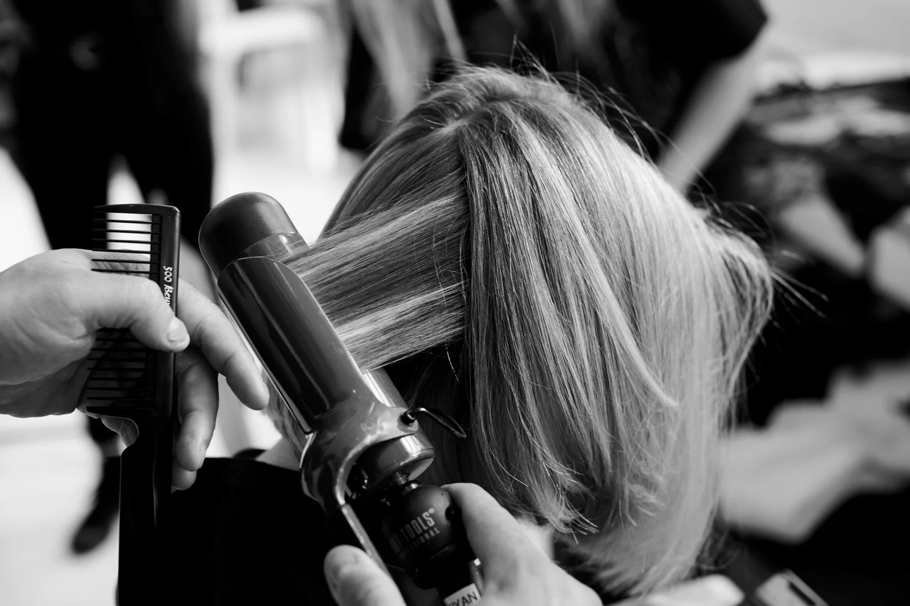 A blow dry being finished at Frankie
